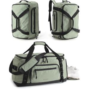 image:imageBAGSMART 4IN1 Gym Bag for Women Men TSA Lightweight Duffle Bag for Travel with Shoe Compartment amp Wet Pocket 22L30L38L Tactical Backpack with 40oz Water Bottle HolderJGreenish Gray