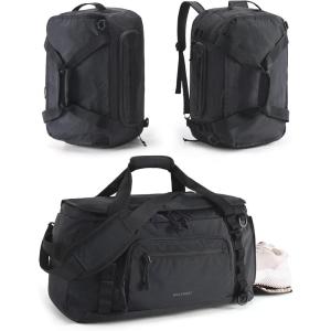 image:imageBAGSMART 4IN1 Gym Bag for Women Men TSA Lightweight Duffle Bag for Travel with Shoe Compartment amp Wet Pocket 22L30L38L Tactical Backpack with 40oz Water Bottle HolderHJet Black