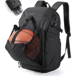 image:imageBAGSMART Basketball Gym Backpack for Men with Shoes Compartment Basketball Bag with Ball Holder Functional Gym Bag for Volleyball Soccer amp BaseballBlack