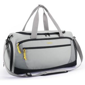 image:imageBAGSMART Gym Bag 31L Sports Travel Duffle Bag With Shoe Compartment Waterproof Gym Duffel Bag for MenampWomen Travel Carry On Weekender Workout Bag Grey