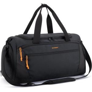 image:imageBAGSMART Gym Bag for Men 31L Sports Travel Duffle Bag With Shoe Compartment Waterproof Gym Duffel Bag for Men Travel Carry On Weekender Workout Bag Black