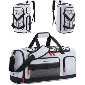 image:imageBAGSMART Gym Bag for Women amp Men Sports Travel Duffel Backpack with Shoe Compartment Laptop Compartment Water Resistant Carry On Weekender Bag for AirplaneGrey