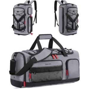 image:imageBAGSMART Gym Bag for Women amp Men Sports Travel Duffel Backpack with Shoe Compartment Laptop Compartment Water Resistant Carry On Weekender Bag for AirplaneDark Grey