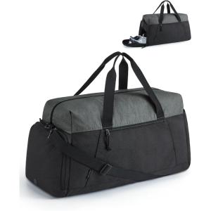 image:imageBAGSMART Gym Bags for Men Women Foldable Travel Duffle Bag Lightweight Weekender Duffel Bag With Shoe Compartment Water Resistant Workout Duffle Sports Bag for Travel Yoga BlackBlack