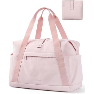 image:imageBAGSMART Personal Item Travel Bag For Spirit Airlines 23L Lightweight Gym Bag for Women Foldable Duffle Bag Weekender Overnight Bag for Travel GymPink