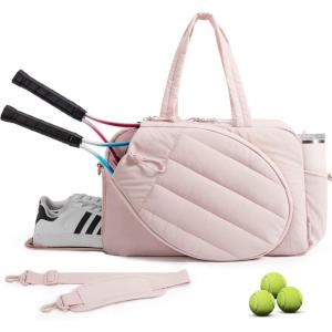 image:imageBAGSMART Tennis Gym Bag for Women Tennis Backpack Holds 2 Rackets with Shoe Compartment 156 Laptop Gym Backpacks for Court Offwork Everyday amp Overnight WeekendBCandy Pink