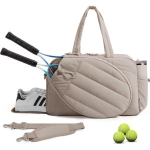 image:imageBAGSMART Tennis Gym Bag for Women Tennis Backpack Holds 2 Rackets with Shoe Compartment 156 Laptop Gym Backpacks for Court Offwork Everyday amp Overnight WeekendCCamel
