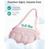 image:imageBAGSMART Anti Theft Crossbody Bags for Women Travel Purse Medium Quilted Puffy cross body bag Handbags Shoulder Purses DarkmediumDark Pink1