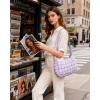 image:imageBAGSMART Quilted Crossbody Bag for Women Lightweight Puffer Purse for Travel Daily Use amp Work  Waterresistant Puffy Shoulder Bag w Adjustable Strap Light amp Comfortable Handsfree Bags Mothers day giftsEiced Lavender