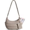 image:imageBAGSMART Crossbody Purses for Women with Adjustable Strap Small Puffer Hobo Bags Compact Fluffy Shoulder Handbags PouchCamel