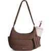 image:imageBAGSMART Crossbody Purses for Women with Adjustable Strap Small Puffer Hobo Bags Compact Fluffy Shoulder Handbags PouchDark Brown