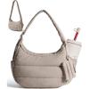 image:imageBAGSMART Shoulder Bag for Women Small Puffer Purses Crossbody Bag Lightweight Fluffy Hobo Handbag Puffy PouchCamel