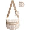 image:imageBAGSMART Small Crossbody Bags for Women Puffer Cute Bum Bag with Pouch Quilted Purse for Daily Travel College Leopard  46L compact size structured bum bag small yet spacious 2in1 set mom bagCheckered