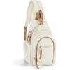 image:imageBAGSMART Small Crossbody Sling Bag for Men Women Small Sling Backpack Shoulder Bag AntiTheft Chest DaypackBeige
