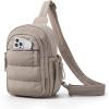image:imageBAGSMART Small Sling Bag for Women Puffer Crossbody Bag Purses Hobo Handbag Fanny Packs for Travel HikingCamel