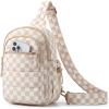 image:imageBAGSMART Small Sling Bag for Women Puffer Crossbody Bag Purses Hobo Handbag Fanny Packs for Travel HikingCheckered