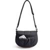 image:imageBAGSMART Spacious Puffy Bum Bags for Women Crossbody Fanny Packs for Travel amp Work Waterproof Coated Mom Bag  5L Roomy Purses Large Fanny Pack ideal for Moms Long Outings Everyday bum bag Puffer Nylon01Jet Black