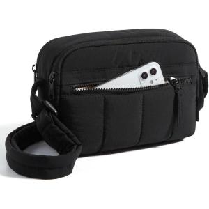 image:imageBAGSMART Anti Theft Crossbody Bags for Women Travel Purse Medium Quilted Puffy cross body bag Handbags Shoulder Purses DarkmediumBlack