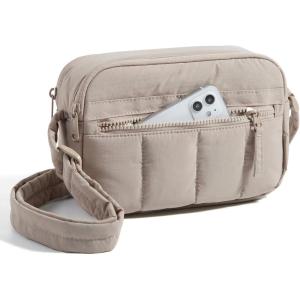 image:imageBAGSMART Anti Theft Crossbody Bags for Women Travel Purse Medium Quilted Puffy cross body bag Handbags Shoulder Purses DarkmediumBrown