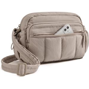 image:imageBAGSMART Anti Theft Crossbody Bags for Women Travel Purse Medium Quilted Puffy cross body bag Handbags Shoulder Purses DarkmediumBrown1
