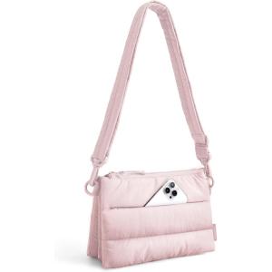 image:imageBAGSMART Cross Body Purse Medium Crossbody Bags for Women Travel Purse 43L Puffy Handbag Wallet with RFID Blocking SlotsPink