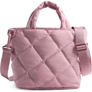 image:imageBAGSMART Crossbody Bags for Women Lightweight Purses for Women Quilted Puffer Tote Handbags for Daily UseShopTravelPink