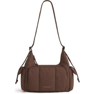 image:imageBAGSMART Crossbody Bags for Women Puffer Purses for Women DailyTravel 6L Cute Fluffy Hobo Bag  Lightweight Sturdy Travel Purse w zippered pockets amp adjustable strap Soft comfy cute Mothers day giftsCmocha Brown