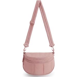 image:imageBAGSMART Crossbody Bags for Women Travel Purse Puffer Bum Bag Handbag Wallets Crossbody Fanny Packs for Travel amp WorkDark Pink