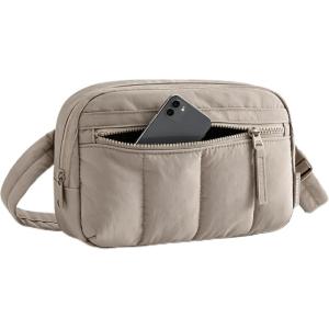 image:imageBAGSMART Fanny Packs for Women Cross Body Quilted Puffy Belt Bag with Pockets Fashion Waist Packs for Traveling Hiking CamelCamel