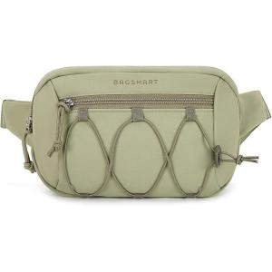 image:imageBAGSMART Fanny Packs for Women Small Belt Bag with Adjustable Strap Waist Pack for Running Workout Traveling Hiking BlackGrayish green