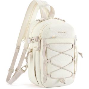 image:imageBAGSMART Small Crossbody Sling Bag Crossbody Daypack Chest Shoulder Bag Hiking Small Backpack for Casual Travel SportBeige