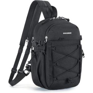 image:imageBAGSMART Small Crossbody Sling Bag Crossbody Daypack Chest Shoulder Bag Hiking Small Backpack for Casual Travel SportBlack