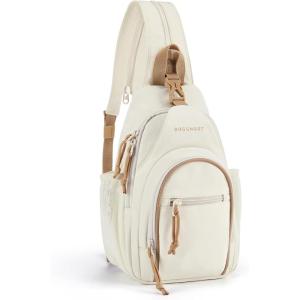 image:imageBAGSMART Small Crossbody Sling Bag for Men Women Small Sling Backpack Shoulder Bag AntiTheft Chest DaypackBeige