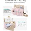 image:imageBAGSMART Garment Duffel Bag Convertible 2in1 Puffy WaterResistant CarryOn with Shoe Compartment Light PinkABlack