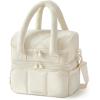 image:imageBAGSMART Lunch Bag Women Double Deck Insulated Lunch Box Quilted Puffer Lunch Tote Leakproof Durable amp Reusable Large Lunch Cooler For Work Picnic Travel Meal Prep CamelBeige