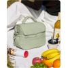 image:imageBAGSMART Lunch Bag Women Double Deck Insulated Lunch Box Quilted Puffer Lunch Tote Leakproof Durable amp Reusable Large Lunch Cooler For Work Picnic Travel Meal Prep CamelSage Green