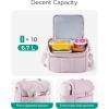 image:imageBAGSMART Lunch Bag Women Double Deck Insulated Lunch Box Quilted Puffer Lunch Tote Leakproof Durable amp Reusable Large Lunch Cooler For Work Picnic Travel Meal Prep CamelLavender Purple