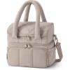 image:imageBAGSMART Lunch Bag Women Double Deck Insulated Lunch Box Quilted Puffer Lunch Tote Leakproof Durable amp Reusable Large Lunch Cooler For Work Picnic Travel Meal Prep CamelCamel