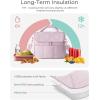 image:imageBAGSMART Lunch Bag Women Double Deck Insulated Lunch Box Quilted Puffer Lunch Tote Leakproof Durable amp Reusable Large Lunch Cooler For Work Picnic Travel Meal Prep CamelLavender Purple