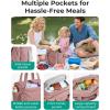 image:imageBAGSMART Lunch Bag Women Large Lunch Box Insulated Tote Bag with MultiPockets Quilted Puffy Tote for Work Outdoors02Brown