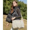 image:imageBAGSMART Lunch Bag Women Large Lunch Box Insulated Tote Bag with MultiPockets Quilted Puffy Tote for Work Outdoors04Black