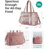 image:imageBAGSMART Lunch Bag Women Large Lunch Box Insulated Tote Bag with MultiPockets Quilted Puffy Tote for Work Outdoors04Black