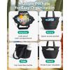 image:imageBAGSMART Lunch Bag Women Small Insulated Tote with Lunch Compartment Quilted Lightweight Puffy Tote Bag for Work Travel Outdoor Black04Green