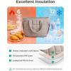 image:imageBAGSMART Lunch Bag for Women Small Cute Blue Striped Quilted Lunch Box Insulated Lightweight Leakproof Durable amp Reusable Tote Bag for Work Travel Outdoor PicnicNude Pink