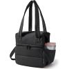 image:imageBAGSMART Double Deck Lunch Bag Women Insulated Reusable Lunch Box Quilted Puffer Lunch Tote with Shoulder Strap Durable Large Lunch Cooler For Work Picnic Travel Meal Prep Flight BlackBlack