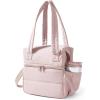 image:imageBAGSMART Double Deck Lunch Bag Women Insulated Reusable Lunch Box Quilted Puffer Lunch Tote with Shoulder Strap Durable Large Lunch Cooler For Work Picnic Travel Meal Prep Flight BlackPink