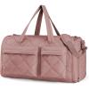 image:imageBAGSMART Garment Duffel Bag Convertible 2in1 Puffy WaterResistant CarryOn with Shoe Compartment ABlackADark Pink