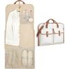 image:imageBAGSMART Large Garment Bags for Travel Carry on Garment Bags for Hanging Clothes Travel Suit Bag for Shirts Dresses Coats Beige3Beige