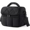 image:imageBAGSMART Lunch Bag Women Double Deck Insulated Lunch Box Quilted Puffer Lunch Tote Leakproof Durable amp Reusable Large Lunch Cooler For Work Picnic Travel Meal Prep CamelBlack