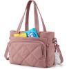 image:imageBAGSMART Lunch Bag Women Large Lunch Box Insulated Tote Bag with MultiPockets Quilted Puffy Tote for Work Outdoors01Dusky Pink